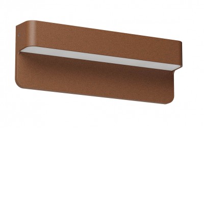 KANT STEP Nástěnné venkovní svítidlo, těleso hliník, povrch hnědá, dif plast opál, LED 4,5W, 255lm-264lm, přepín CCT teplá 2700K-3000K, vyzař úhel 80°, Ra80, 230V, IP65, tř.3, rozměry 200x70x33mm, svítí dolů.