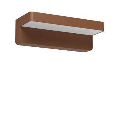 KANT Nástěnné venkovní svítidlo, těleso hliník, povrch hnědá, dif plast opál, LED 15W, 1048lm-1081lm, přepín CCT teplá 2700K-3000K, vyzař úhel 112°, Ra80, 24V, IP65, tř.1, 230x70x95mm, svítí dolů.