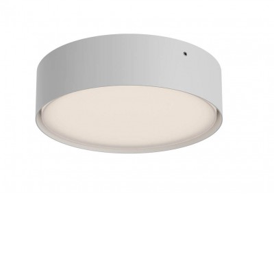 NOX Stropní venkovní svítidlo, těleso hliník, povrch bílá mat, dif plast opál, LED 29,5W, 2663lm-2803lm, přepín CCT teplá 2700K-3000K, vyzař úhel 114°, Ra80, 230V, IP65, tř.1, rozměry d=300mm, h=60mm.