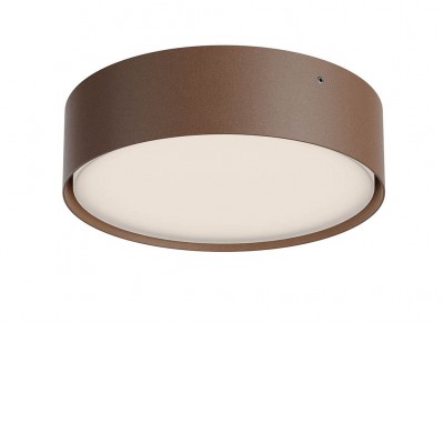 NOX Stropní venkovní svítidlo, hliník, hnědá, dif plast opál, LED 29,5W, 2663lm-2803lm, přepín CCT teplá 2700K-3000K, stmív. DALI, vyzař úhel 114°, Ra80, 230V, IP65, tř.1, rozměry d=300mm, h=60mm.