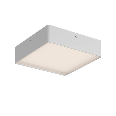 NOX Stropní venkovní svítidlo, hliník, bílá mat, dif plast opál, LED 29,5W, 2663lm-2803lm, přepín CCT teplá 2700K-3000K, stmív. DALI, vyzař úhel 114°, Ra80, 230V, IP65, tř.1, rozměry 270x60x270mm.