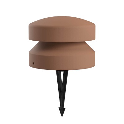CLIFF Sloupkové svítidlo, těleso beton, barva hliněná, dif sklo opál, LED 15W, 542lm, teplá 2700K, vyzař. úhel 360°, Ra90, 230V, IP65, tř.1, rozměry d=250mm, h=185mm, vč. bodce do záhonu.