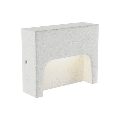 SASHI Nástěnné venkovní svítidlo, těleso beton, povrch slonová kost, dif sklo opál, LED 6W, 305lm, teplá 2700K, Ra80, 230V, IP65, tř.1, rozměry 150x120x46mm, svítí dolů.