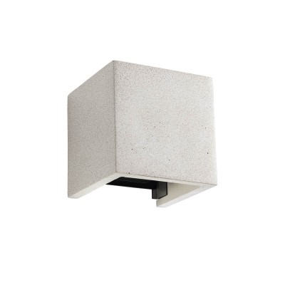 PETRA Nástěnné venkovní svítidlo, těleso beton, povrch slonová kost, LED 2x6W, 760lm, teplá 2700K, vyzař. úhel 0°/90°, Ra80, 230V, IP54, tř.1, rozměry 120x120x112mm, svítí nahoru/dolů.