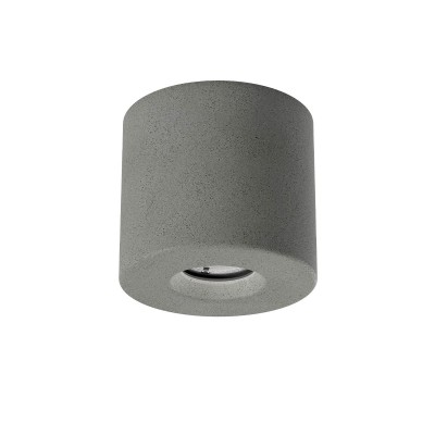 FUNN Stropní bodové venkovní svítidlo, těleso beton, povrch slonová kost/tm. šedá/hliněná, krycí sklo čiré, LED 9W, teplá 2700K/605lm, teplá 3000K/610lm, vyzař. úhel 38°, Ra80, 230V, IP65, tř.1, rozměry d=120mm, h=106mm.