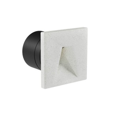 BAST Vestavné venkovní svítidlo do stěny, těleso beton, povrch slonová kost, LED 2,5W, 78lm, teplá 2700K, vyzař. úhel 40°, Ra90, 230V, IP65, rozměry 100x100x90mm, svítí dolů.