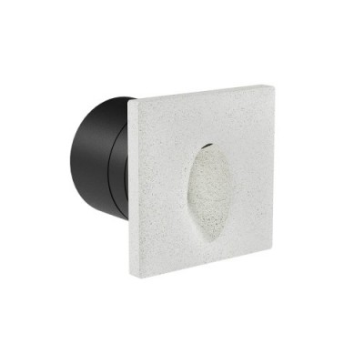 BAST Vestavné venkovní svítidlo do stěny, těleso beton, povrch slonová kost, LED 2,5W, 65lm, teplá 2700K, vyzař. úhel 40°, Ra90, 230V, IP65, rozměry 100x100x90mm, svítí dolů.