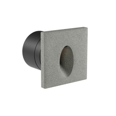 BAST Vestavné venkovní svítidlo do stěny, těleso beton, povrch slonová kost/tmavě šedá, LED 2,5W, teplá 2700K/65lm, teplá 3000K/74lm, vyzař. úhel 40°, Ra90, 230V, IP65, rozměry 100x100x90mm, svítí dolů.