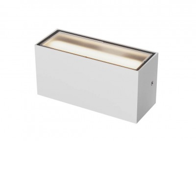 LIMAS Nástěnné venkovní svítidlo, hliník, bílá mat, dif sklo opál, LED 40W, 2765lm-1940lm, přepín CCT teplá 2700K-3000K, stmív. DALI, vyz úhel 100°, Ra80, 230V, IP65, tř.1, 300x84x110mm, svítí nahoru/dolů