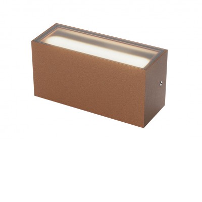 LIMAS Nástěnné venkovní svítidlo, hliník, hnědá, dif sklo opál, LED 40W, 2765lm-1940lm, přepín CCT teplá 2700K-3000K, stmív. DALI, vyz úhel 100°, Ra80, 230V, IP65, tř.1, 300x84x110mm, svítí nahoru/dolů