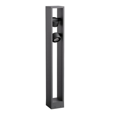XROCK Sloupkové venkovní svítidlo, nast. směr svícení, těleso hliník, povrch tm. šedá, dif sklo opál, LED 2x10W, 2x720lm, teplá 3000K, vyzař. úhel 35°, Ra80, 24V, IP65, tř.3, rozměry 110x800x110mm.