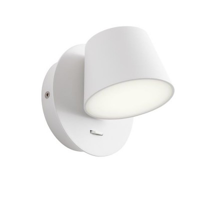 SHAKER Nástěnné svítidlo, nas. směr svícení, základna hliník/kov, povrch bílá, difuzor plast opál, LED 6W, 570lm, teplá 3000K, Ra80, 230V, IP20, rozměry d=118mm, š=118mm