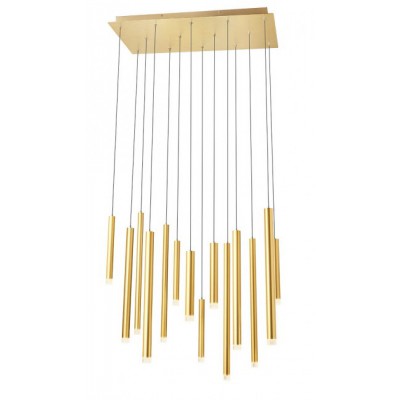 MADISON Závěsné svítidlo, těleso kov, povrch zlatá, difuzor plast, LED 56W, teplá 3000K, 3808lm, Ra80, 230V, IP20, rozměry 300x700mm, vč. závěs. kabelu h=2500mm, lze zkrátit.