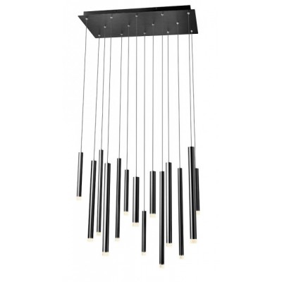 MADISON Závěsné svítidlo, těleso kov, povrch černá, difuzor plast, LED 56W, teplá 3000K, 3808lm, Ra80, 230V, IP20, rozměry 300x700mm, vč. závěs. kabelu h=2500mm, lze zkrátit.