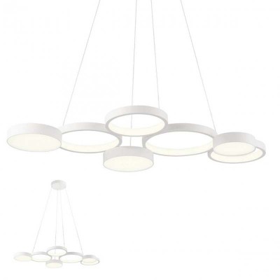 CRONOS Závěsné svítidlo, těleso kov a hliník, povrch bílá mat, dif plast opál, 65W, teplá 3000K, 4137lm, stmív. ve 3 krocích, Ra90, 230V, IP20, tř.1, 1030x520x70mm, vč. závěs lanka l=1500mm, lze zkrátit.