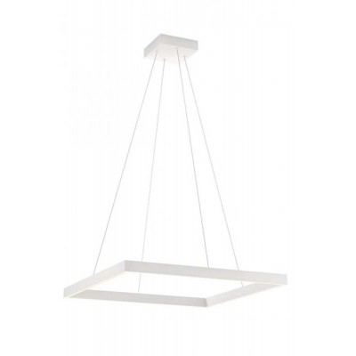 FEBE Závěsné svítidlo, těleso kov, povrch bílá mat, LED 40W, teplá 3000K, 2600lm, stmív. STEP, Ra80, 230V, IP20, tř.1, rozměry 600x600mm, vč závěs lanka l=2000mm, lze zkrátit.
