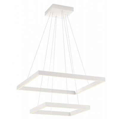 FEBE Závěsné svítidlo, těleso kov, povrch bílá mat, LED 100W, neutrální 4000K, 6800lm, stmív. STEP, Ra80, 230V, IP20, tř.1, rozměry 800x800+600x600mm, vč závěs lanka l=2000mm, lze zkrátit.