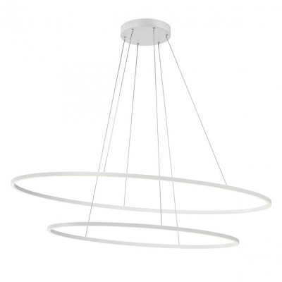 LEO Závěsné svítidlo, těleso kov, povrch bílá mat, dif plast opál, LED 108W, CCT přepín tepl. teplá 3000K-neutrální 4000K, 6974lm, stmív. STEP, Ra90, 230V, IP20, tř.1, rozměry 1300+950mm, vč. závěs lanka.