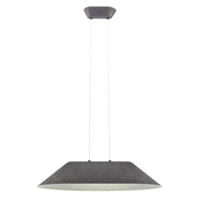 AKIRA Závěsné svítidlo, lustr, základna kov, stínítko textil vnější tm. šedá, vnitřní šedá, LED 12W, 872lm, teplá 2700K, Ra90, 230V, IP20, tř.2, rozměry d=750mm, h=152mm, vč. lank závěsu l=2012mm, lze zkr