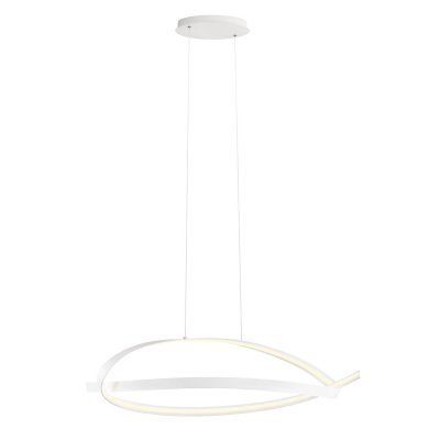 IMPULS Závěsné svítidlo, základna hliník, povrch bílá, dif plast opál, LED 38W, 2660lm, teplá 3000K, stmív. STEP, 230V, IP20, tř.2, rozměry 1070x450x250mm, vč. závěs. lanka l=1250mm, lze zkrátit.