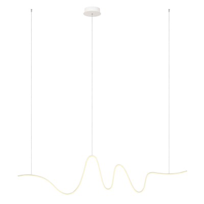 MPULS Závěsné svítidlo, základna hliník, povrch bílá, dif plast opál, LED 34W, 2380lm, teplá 3000K, stmív. STEP, 230V, IP20, tř.2, rozměry 1600x400mm, vč závěs lanka l=1100mm, lze zkr.