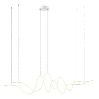MPULS Závěsné svítidlo, základna hliník, povrch bílá, dif plast opál, LED 68W, 4760lm, teplá 3000K, stmív. STEP, 230V, IP20, tř.2, rozměry 1710x400mm, vč závěs lanka l=1100mm, lze zkr.
