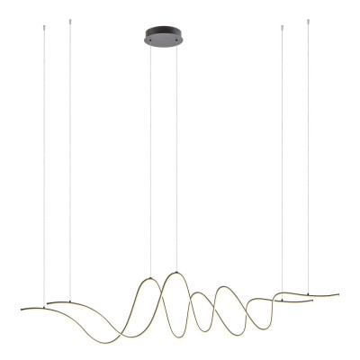MPULS Závěsné svítidlo, základna hliník, povrch černá, dif plast opál, LED 68W, 4760lm, teplá 3000K, stmív. STEP, 230V, IP20, tř.2, rozměry 1710x400mm, vč závěs lanka l=1100mm, lze zkr.