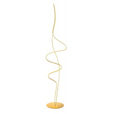 IMPULS Stojací lampa, základna hliník, povrch zlatá mat, dif plast opál, LED 26W, 2520lm, teplá 3000K, stmív. TRIAC, Ra80, 230V, IP20, tř.2, rozměry d=330mm, h=1600mm, vč. vypínač na kabelu.