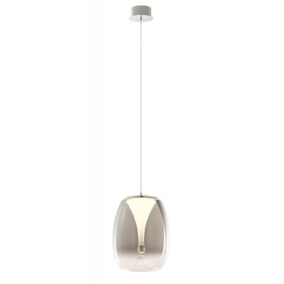 DROP Závěsné svítidlo, základna kov, povrch chrom/černá, difuzor plast opál, stínítko sklo čiré/kouřové, LED 6W/420lm, 8W/560lm, 15W/1050lm, teplá 3000K, Ra80, 230V, IP20, tř.2, rozměry dle typu.