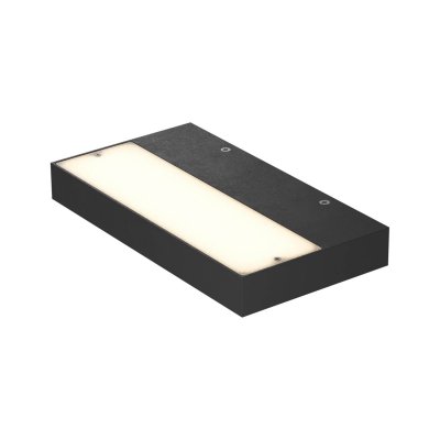 APEX Nástěnné svítidlo, těleso hliník, povrch černá, difuzor plast opál, LED 24W, 1737lm,  teplá 3000K, 230V, IP20, tř.1, rozměry 240x32x130mm, svítí nahoru nebo dolů