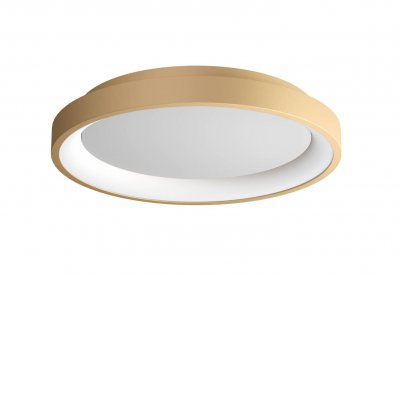 ICONIC Stropní přisazené svítidlo, těleso hliník, povrch zlatá, LED 50W, 2860lm-2892lm, přepín. CCT teplá 3000K-neutr 4000K, stmív. STEP, Ra90, 230V, IP20, tř.2, rozměry d=580mm.