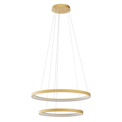 ICONIC Závěsné svítidlo, těleso hliník, povrch zlatá, LED 80W, 4823lm-4858lm, přepín. CCT teplá 3000K-neutr 4000K, stmív. STEP, Ra90, 230V, IP20, tř.2, rozměry 380+580mm, vč. závěs lanka l=1500mm, lze zkr.