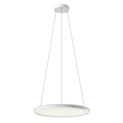 VANCE Závěsné svítidlo, hliník, bílá lesk, dif plast čirý, LED 35W+35W, 3534lm-3770lm, dálk. ovl. CCT teplá 2700K-denní 5000K, stmív, Ra90, 230V, IP20, tř.1, d= 655mm, vč lank. závěsu l=1500mm, lze zkr.