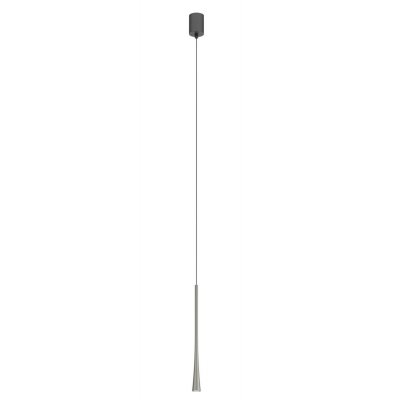ITO Závěsné bodové svítidlo, základna hliník, povrch kouřový nikl, LED 6,2W, teplá 3000K, 495lm, 230V, IP20, d=32mm, h=400mm, vč. závěs. kabelu l=1500mm, lze zkrátit.