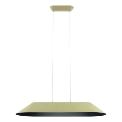 AKIRA Závěsné svítidlo, lustr, základna kov, stínítko textil vnější olivová, vnitřní tm. šedá, LED 23,5W, 1686lm, teplá 2700K, Ra90, 230V, IP20, tř.2, 1090x400mm, h=152mm, vč. lank závěsu l=2012mm, lze zkr