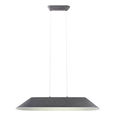 AKIRA Závěsné svítidlo, lustr, základna kov, stínítko textil vnější tm. šedá, vnitřní šedá, LED 23,5W, 1850lm, teplá 3000K, Ra90, 230V, IP20, tř.2, 1090x400mm, h=152mm, vč. lank závěsu l=2012mm, lze zkr