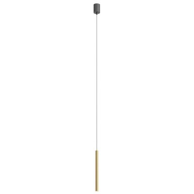 KANJI Závěsné bodové svítidlo, základna hliník, povrch zlatá mat, LED 6,2W, teplá 2700K, 481lm, 230V, IP20, d=25mm, h=550mm, vč. závěs. kabelu l=1500mm, lze zkrátit.