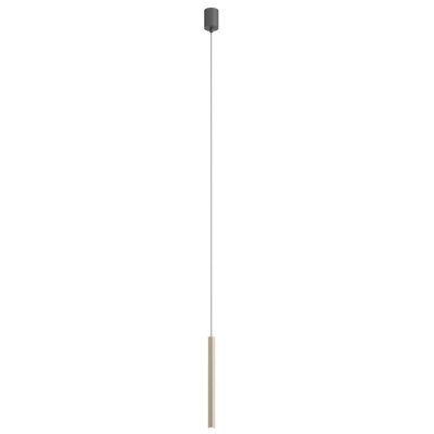 KANJI Závěsné bodové svítidlo, základna hliník, povrch stříbrno-kávová, LED 6,2W, teplá 2700K, 481lm, 230V, IP20, d=25mm, h=550mm, vč. závěs. kabelu l=1500mm, lze zkrátit.