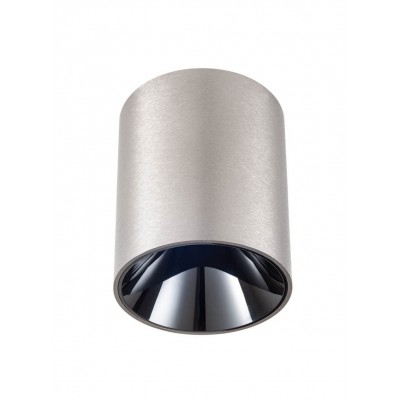 TAKTO Stropní bodové svítidlo, základna hliník, povrch kouřový nikl, LED 15,5W, teplá 3000K, 1160lm, stmív. TRIAC, 230V, IP20, tř.1, rozměry d=90mm, h=110mm.