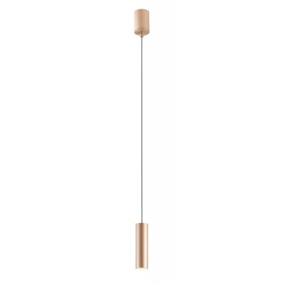 TAKTO Závěsné bodové svítidlo, základna hliník, povrch stříbrno-kávová, LED 8,6W, teplá 3000K, 601lm, stmív. TRIAC, 230V, IP20, tř.1, d=41mm, h=150mm vč. závěs. kabelu l=2230mm, lze zkrátit.
