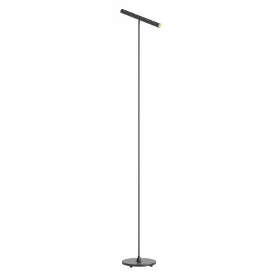 PRAXI Stojací bodová lampa, nast. směr svícení, těleso hliník, povrch černá/kouřový nikl/stříbrno-kávová, LED 8,3W, teplá 2700K/ 358lm, 3000K/389lm, stmív., Ra90, 230V, IP20, tř.2, rozměry d=200mm, h=1450mm.