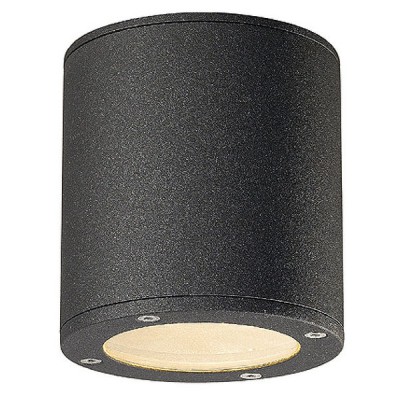 SITRA stropní LED 1x9W, GX53 Stropní svítidlo, těleso hliník, povrch šedočerná antracit, krycí sklo čiré, pro LED 1x9W, GX53, 230V, IP44, d=100mm, h=110mm