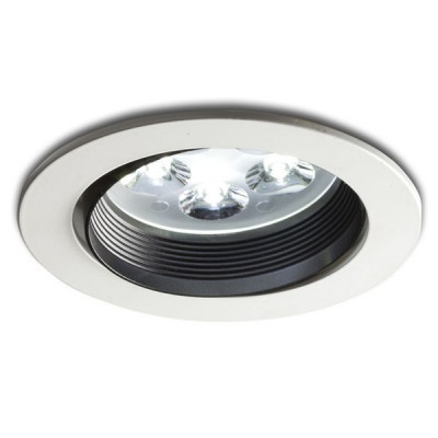 JAZZ VÝPRODEJ Stropní vestavné, bodové svítidlo, hliník, rám bílý, vnitřní kr černá, LED 5W, teplá 3000K, 312lm/cca 15W žár, vč. trafa 230V/350mA na kab, IP20, d=107, h=120mm