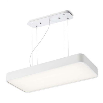 MENSA závěsná OBDÉLNÍKOVÁ Závěsné svítidlo, hliníkový profil, bílá, difuzor plast opál, LED 36W, teplá 3000K, 2700lm/cca 150W žár, 230V, IP20, tř.1, 614x278x59, lank záv l=800mm, lze zkr