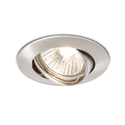 TOPIC R Stropní, podhledové, bodové, svítidlo, výklopné +-30°, těleso hliník, povrch nikl mat., pro žárovku 1x50W, GU10 ES50, 230V, IP20, tř.1, d=82mm