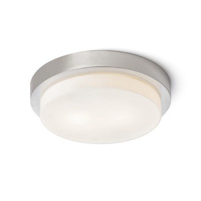 GORRA Stropní svítidlo, těleso kov, povrch nikl mat, difuzor sklo opál, pro žárovku 2x40W, E14, 230V, IP20, tř.1, d=280mm, h=70mm