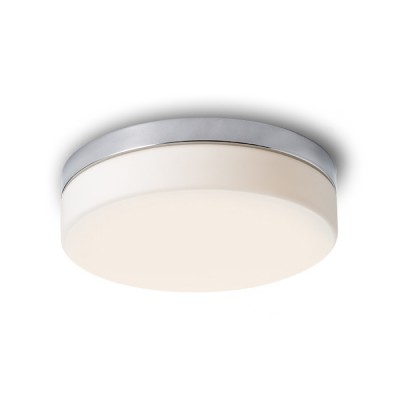 AWE do koupelny Stropní svítidlo, základna kov, povrch chrom, difuzor sklo opál, LED 21W, teplá 3000K, 950lm/cca 50W žár.,230V, do koupelny IP44, tř.1, d=330mm, h=90mm