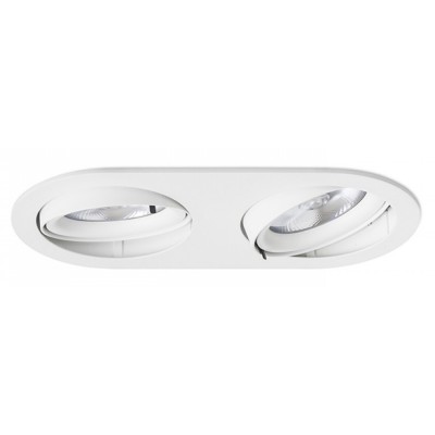 ZIZI II Stropní, podhledové svítidlo, nastavitelný směr svícení, základna hliník, povrch lak bílá, pro žárovku 2x50W, G53, 12V, IP20, tř.3. rozměry 170x336x128,5mm