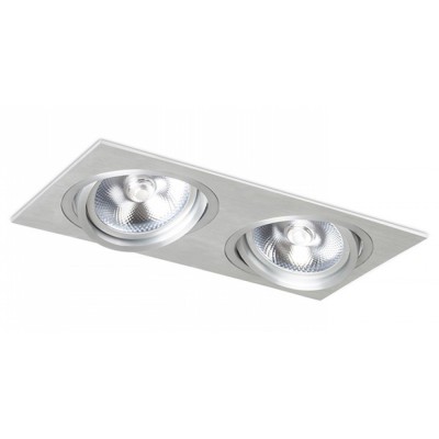 PASADENA Stropní, podhledové svítidlo, nastavitelný směr svícení, základna kov, povrch chrom mat, pro žárovku 2x50W, G53, 12V, IP20, tř.3. rozměry 340x170x130mm