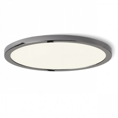 HUE R 17 LED Stropní, podhledové svítidlo, základna kov, rámeček chrom černá, difuzor plast opál, LED 1x18W, teplá 3000K, 1620lm, Ra80, 230V, IP20, tř.2. rozměry d=175mm h=9mm